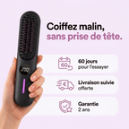 Brosse tenue en main : 60 jours pour l'essayer, livraison suivie offerte, garantie 2 ans