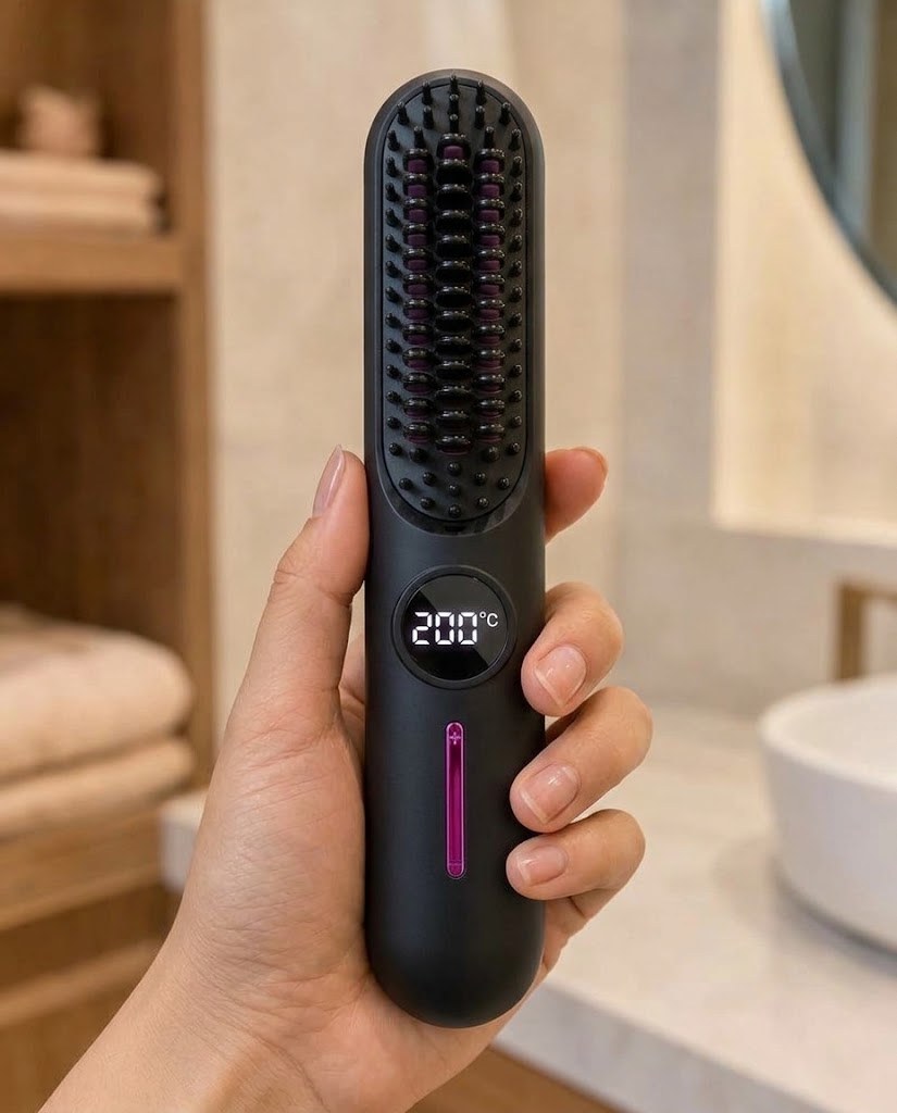 Gros plan de l'écran de température de la brosse