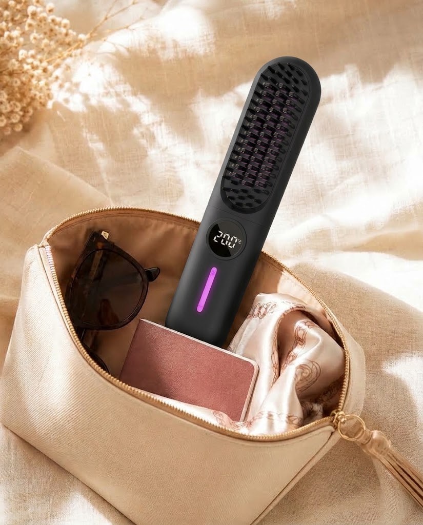 Brosse sans fil dans une trousse de voyage