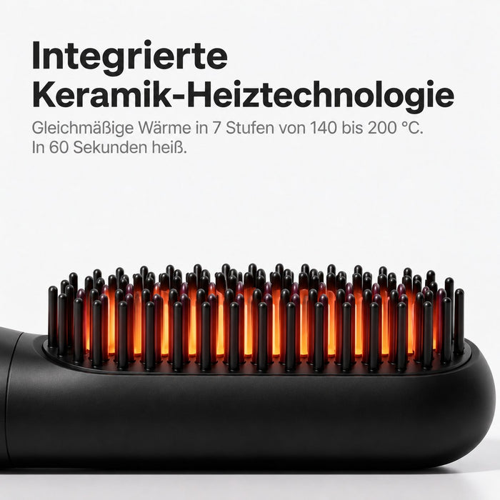 Keramikborsten der Bürste beim Aufheizen